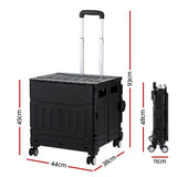Emajin Shopping Trolley Cart 75L Foldable Black - Front View
