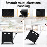 Emajin Shopping Trolley Cart 75L Foldable Black - Top-Down View