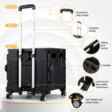 Emajin Shopping Trolley Cart 75L Foldable Black - Rear View