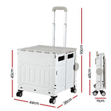 Emajin Shopping Trolley Cart 75L Foldable White - Front View