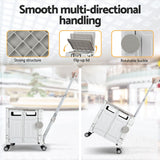Emajin Shopping Trolley Cart 75L Foldable White - Top-Down View