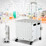 Emajin Shopping Trolley Cart 75L Foldable White - Close-Up Angle