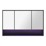 Welba Bathroom Mirror Cabinet LED Wall Storage 1200x750mm Black