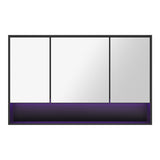 Welba Bathroom Mirror Cabinet LED Wall Storage 1200x750mm Black - Top-Down View