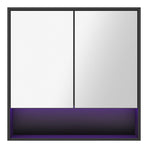 Welba Bathroom Mirror Cabinet LED Wall Storage 750x750mm Black
