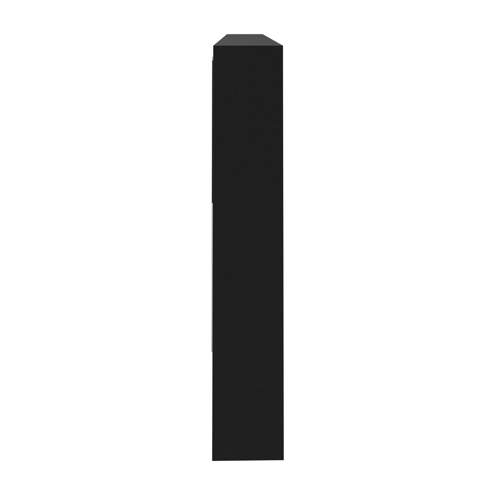 Welba Bathroom Mirror Cabinet LED Wall Storage 750x750mm Black