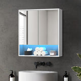 Welba Bathroom Mirror Cabinet LED Wall Storage 750x750mm - Close-Up Angle