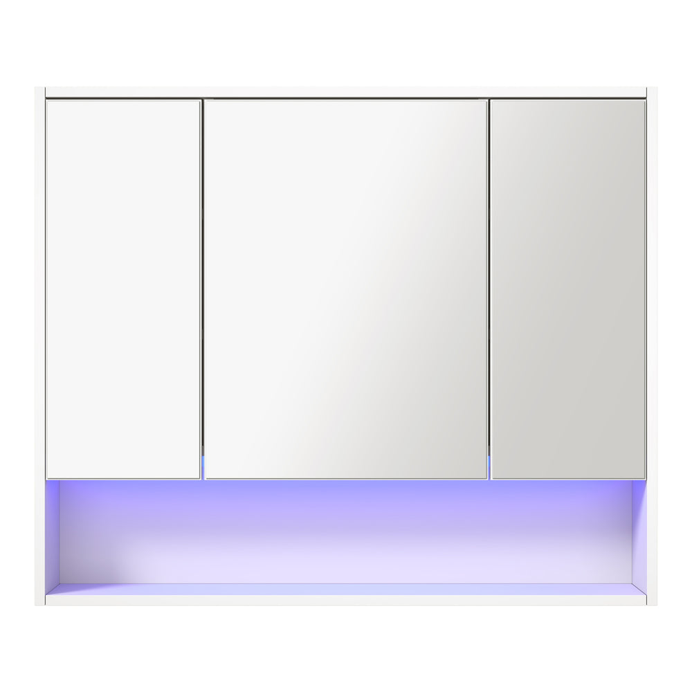 Welba Bathroom Mirror Cabinet LED Wall Storage 900x750mm