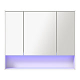 Welba Bathroom Mirror Cabinet LED Wall Storage 900x750mm - Top-Down View