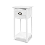 Artiss Bedside Table Vintage - THYME White - Low Angle
