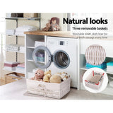 Artiss 2 Chest of Drawers with 3 Baskets - ELIOT - Rear View