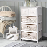 Artiss 2 Chest of Drawers with 3 Baskets - ELIOT - Low Angle