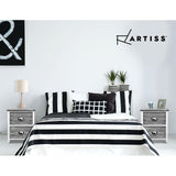 Artiss Bedside Table 2 Drawers Vintage X2 - THYME Grey - Rear View