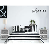 Artiss Bedside Table 2 Drawers Vintage X2 - THYME Grey - Close-Up Angle