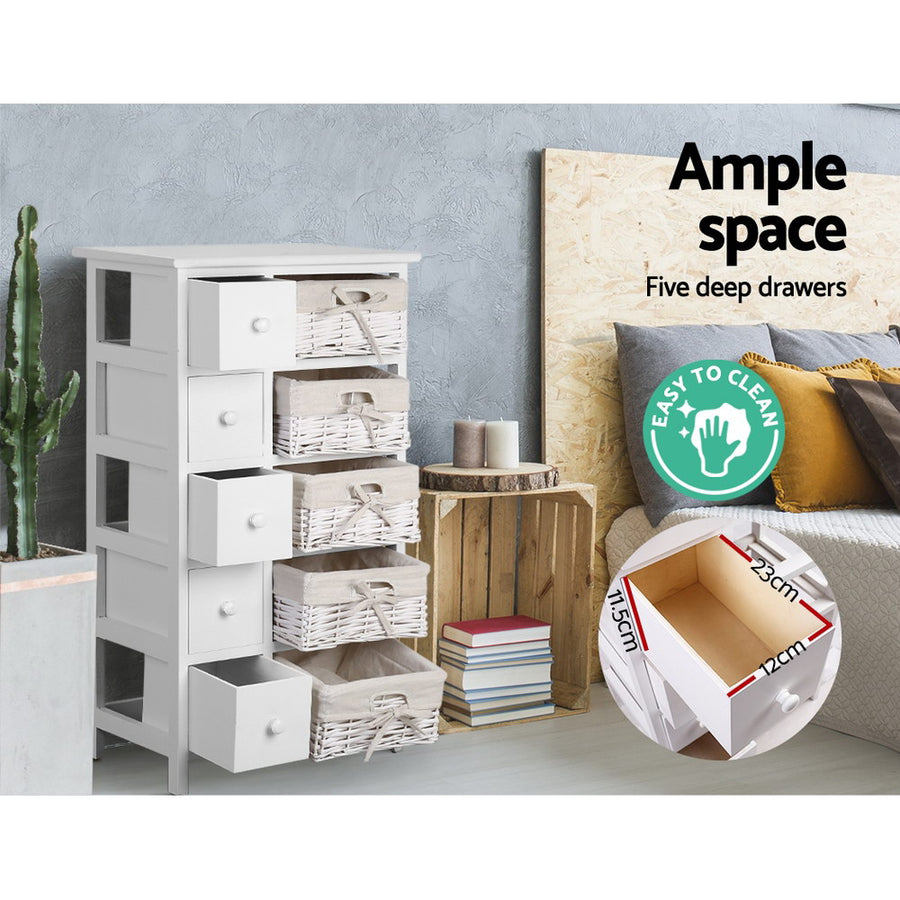 Artiss 5 Chest of Drawers with 5 Baskets - MAY, image 7