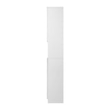 Oikiture Bathroom Cabinet Tall Slim White - Rear View