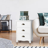 Artiss Bedside Table 3 Drawers Vintage - THYME White