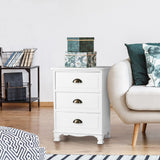 Artiss Bedside Table 3 Drawers Vintage - THYME White - Close-Up Angle