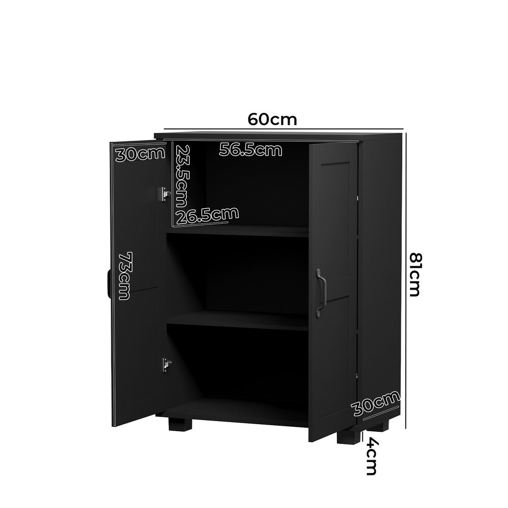 Oikiture Storage Cabinet Buffet Sideboard 2 Door Black