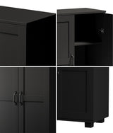 Oikiture Storage Cabinet Buffet Sideboard 2 Door Black - Side View