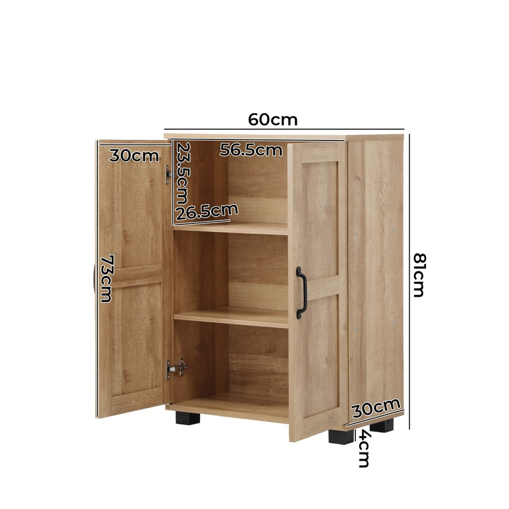 Oikiture Storage Cabinet Buffet Sideboard 2 Door Natural