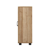 Oikiture Storage Cabinet Buffet Sideboard 2 Door Natural - Rear View