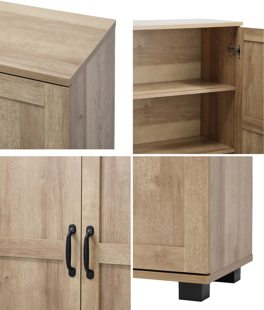 Oikiture Storage Cabinet Buffet Sideboard 2 Door Natural