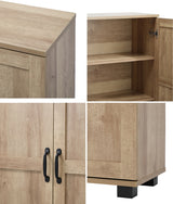Oikiture Storage Cabinet Buffet Sideboard 2 Door Natural - Top-Down View