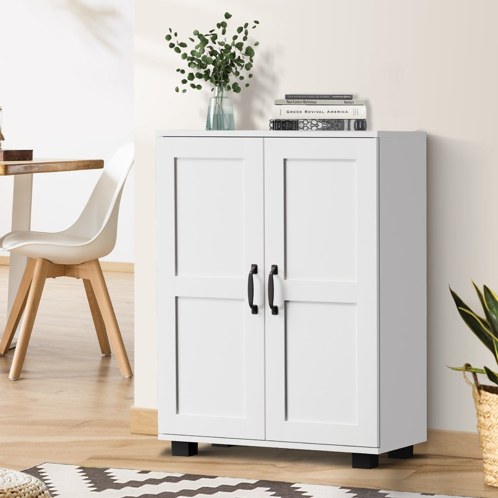 Oikiture Storage Cabinet Buffet Sideboard 2 Door White