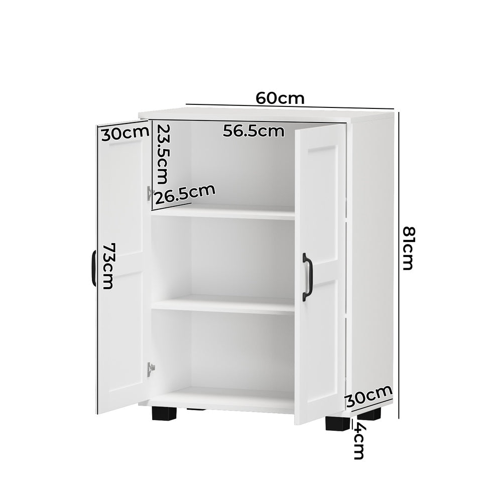 Oikiture Storage Cabinet Buffet Sideboard 2 Door White