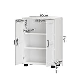 Oikiture Storage Cabinet Buffet Sideboard 2 Door White - Close-Up Angle