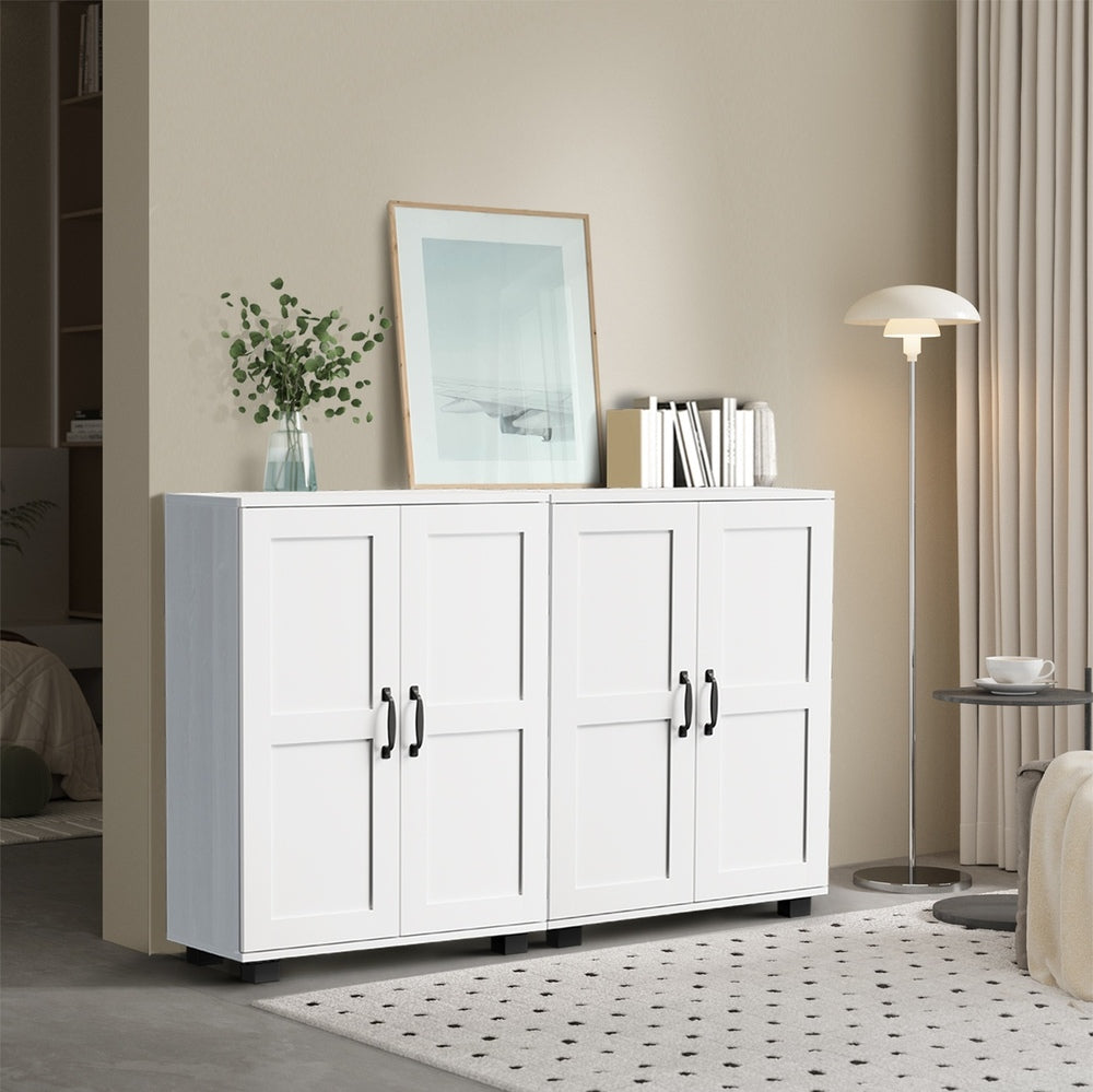 Oikiture Storage Cabinet Buffet Sideboard 2 Door White