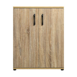 Oikiture Storage Cabinet 3 Shelves Freestanding Wooden