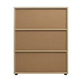 Oikiture Storage Cabinet 3 Shelves Freestanding Wooden