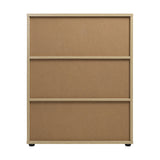 Oikiture Storage Cabinet 3 Shelves Freestanding Wooden - Close-Up Angle