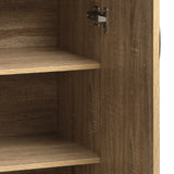 Oikiture Storage Cabinet 3 Shelves Freestanding Wooden