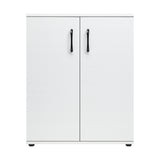 Oikiture Storage Cabinet 3 Shelves Freestanding White
