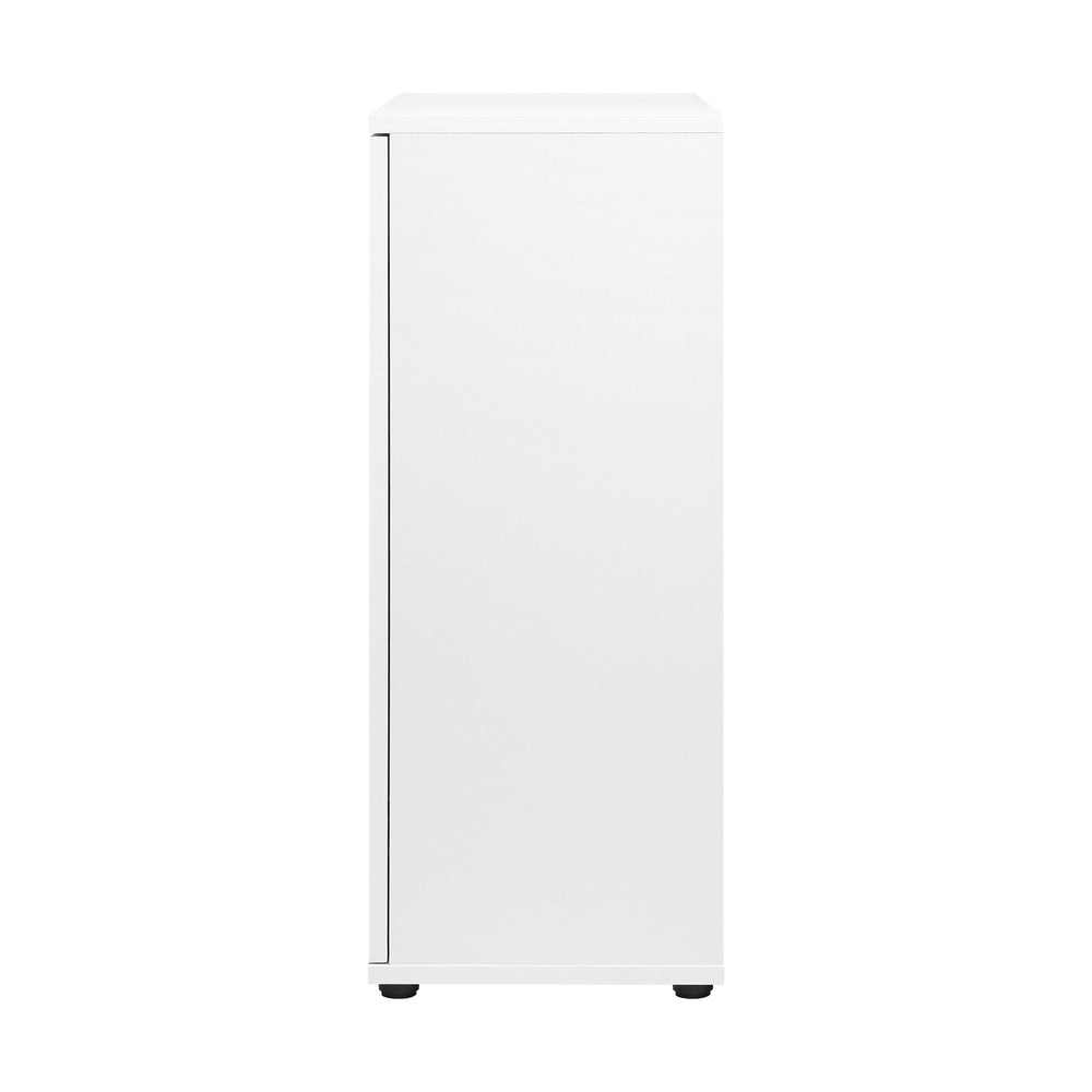 Oikiture Storage Cabinet 3 Shelves Freestanding White