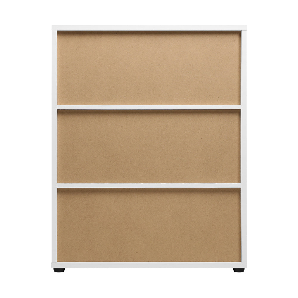 Oikiture Storage Cabinet 3 Shelves Freestanding White