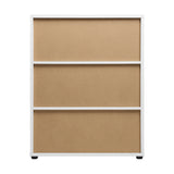 Oikiture Storage Cabinet 3 Shelves Freestanding White - Rear View