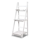 Artiss Bookshelf Corner Shelf 3 Tiers - ZANE White - Side View