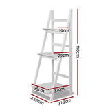 Artiss Bookshelf Corner Shelf 3 Tiers - ZANE White - Top-Down View