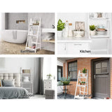 Artiss Bookshelf Corner Shelf 3 Tiers - ZANE White - Close-Up Angle