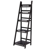 Artiss Bookshelf Corner Shelf 5 Tiers - ZANE Coffee - Side View