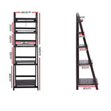 Artiss Bookshelf Corner Shelf 5 Tiers - ZANE Coffee - Top-Down View