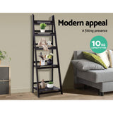 Artiss Bookshelf Corner Shelf 5 Tiers - ZANE Coffee - Rear View