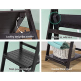 Artiss Bookshelf Corner Shelf 5 Tiers - ZANE Coffee - Close-Up Angle
