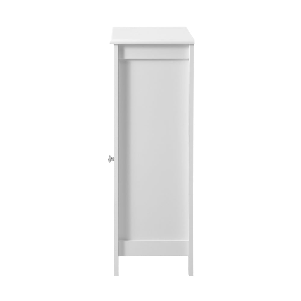Oikiture Bathroom Cabinet Two Rattan Door White