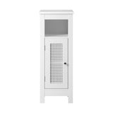 Oikiture Bathroom Cabinet Slim Rattan Door White - Top-Down View