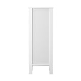 Oikiture Bathroom Cabinet Slim Rattan Door White